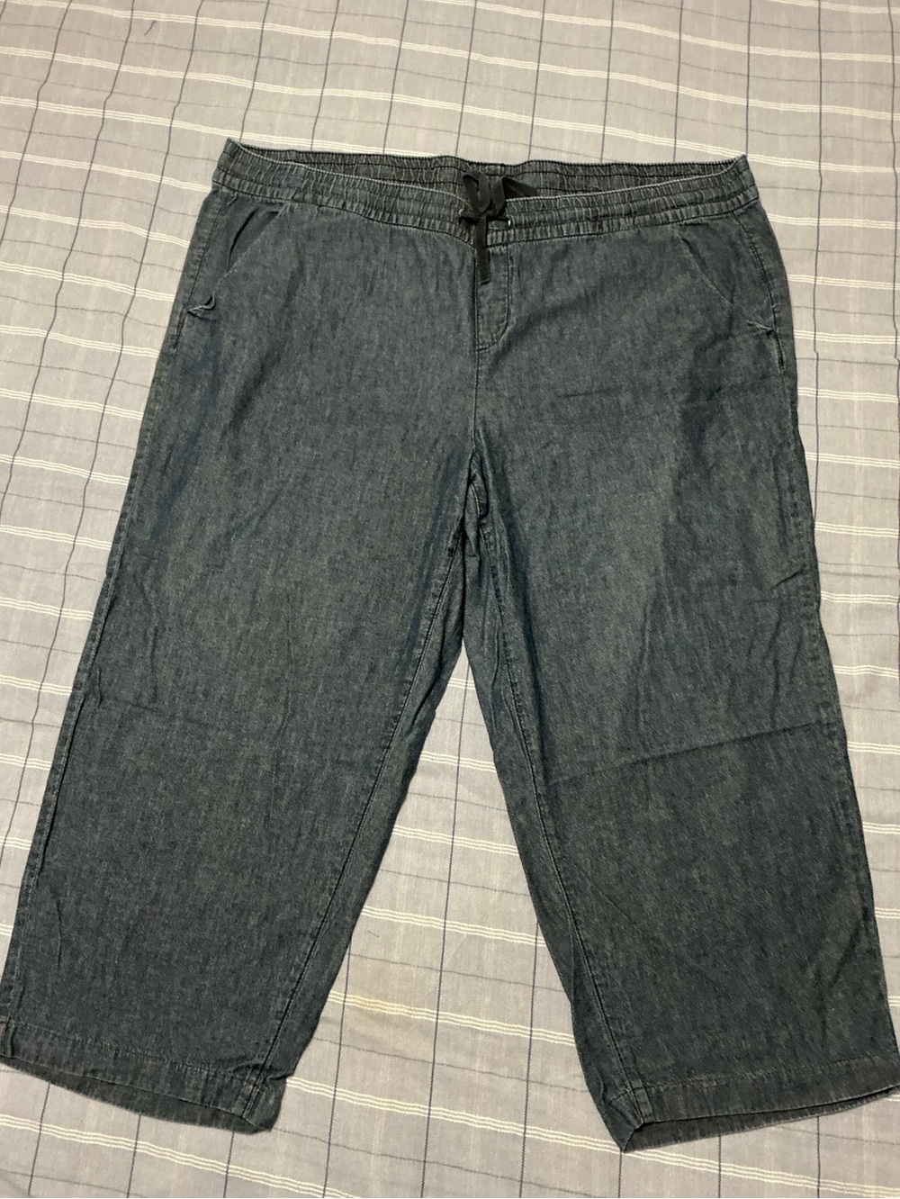 Denver Hayes Mia Medium Wash Cotton Chambray Crop Pants 2XL
